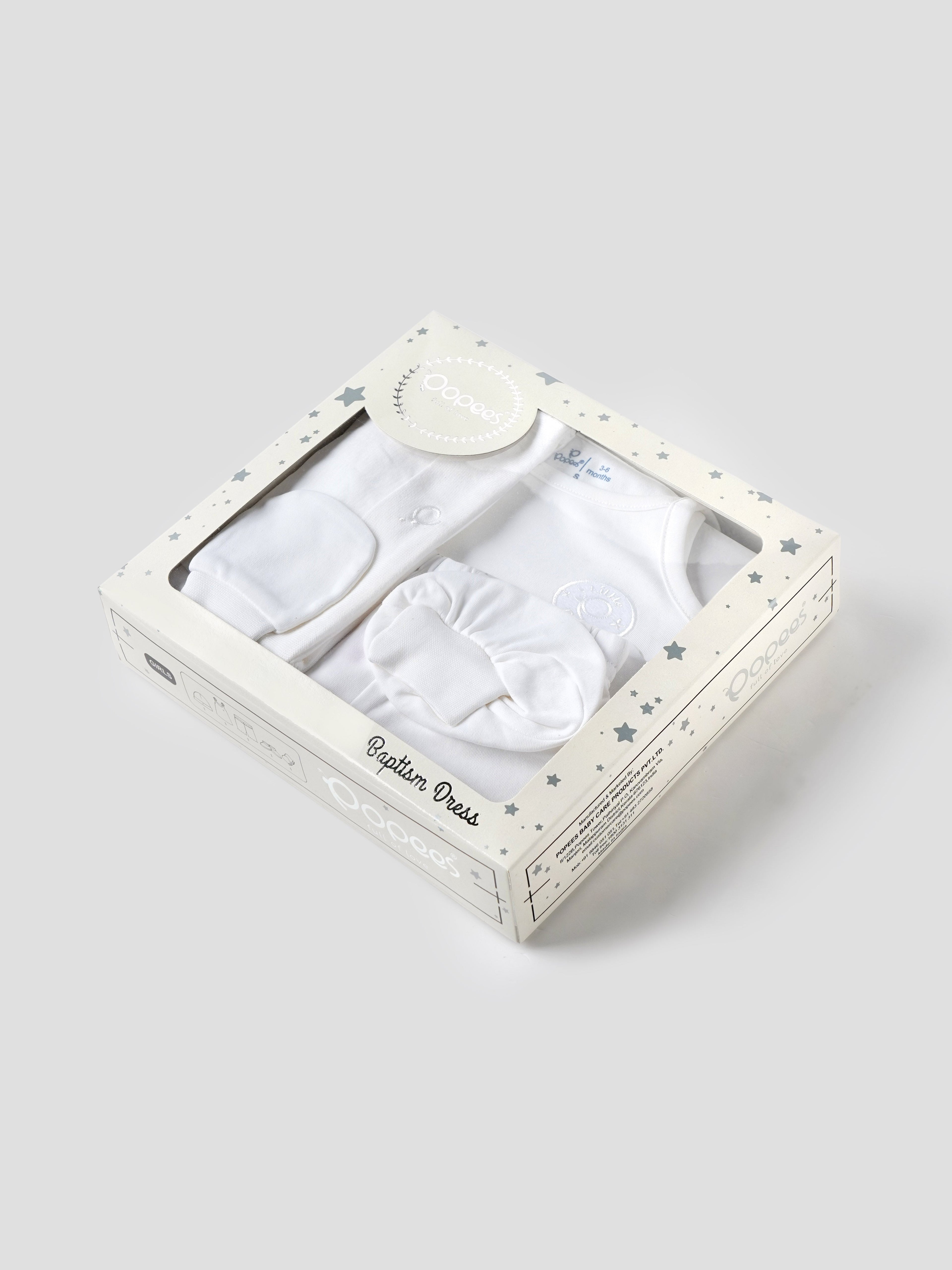 Popees 5-Piece Cotton Baptism Set for Newborn Baby Girls