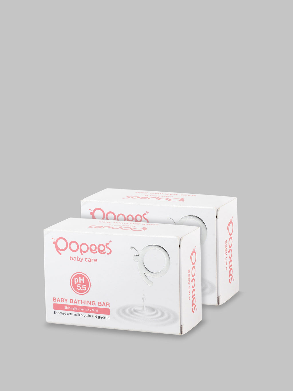 Popees Ultra-gentle Dermatologist Recommended Baby Bathing Bar with pH 5.5 - Pack of 2