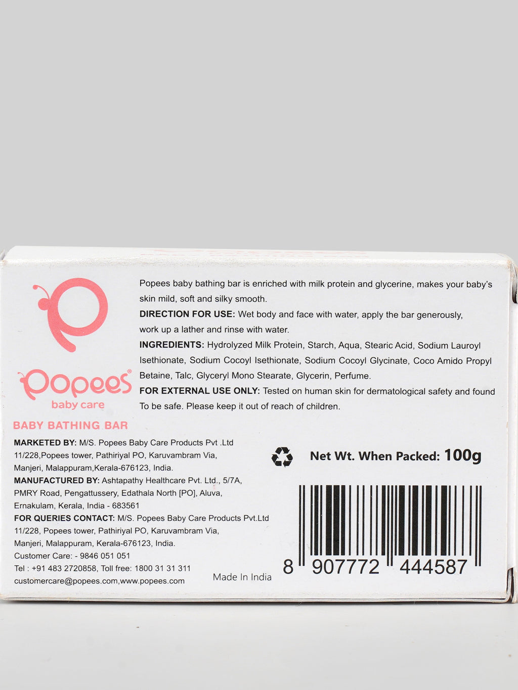 Popees Ultra-gentle Dermatologist Recommended Baby Bathing Bar with pH 5.5 - Pack of 2