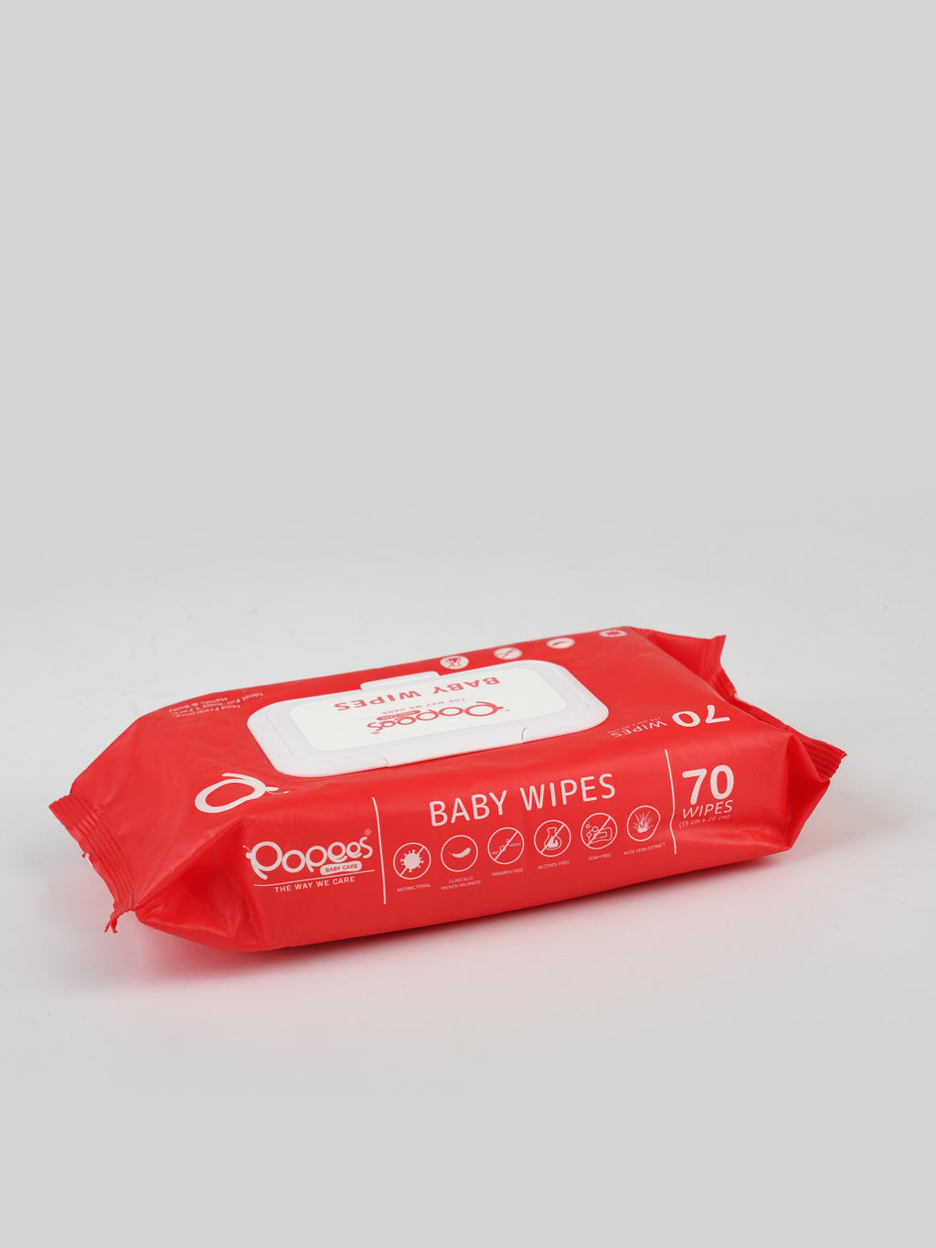 Popees Anti-bacterial Vitamin E & Aloe Vera Baby Wet Wipes - 70 PCS