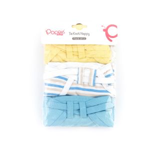 Organic Cotton Nappies for Newborn-Blue, Yellow, White (3 in 1 Pack)