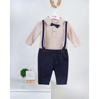 Vibrant Dungaree with bow for Baby Boy