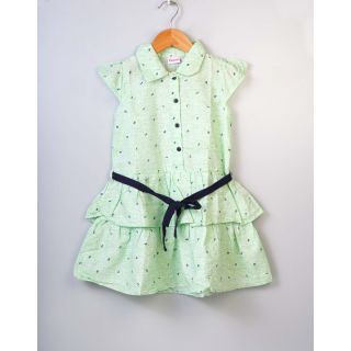 Knotted Frock For Girls | 001 KF-G-DR-825 - GREEN