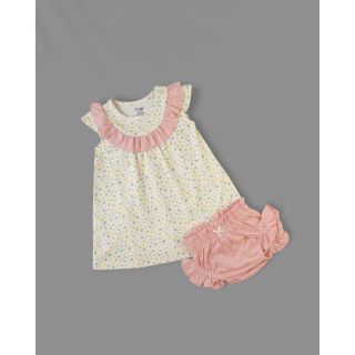 Baby Girl Printed Casual Dress & Bloomer