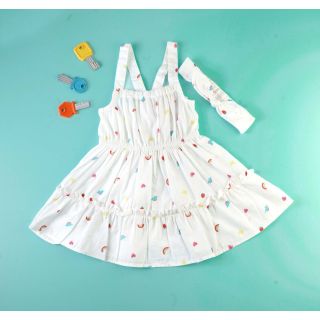 Cute White Frock With Headband For Babygirl| 002A BF-G-DR-294