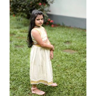 Yoona Traditional Sleeveless Top and Skirt For Girls| Ethnic Wear