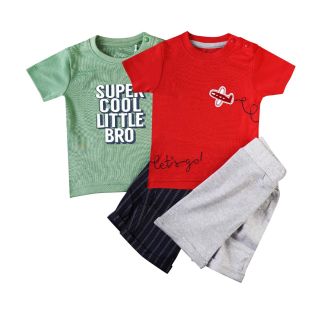 T-shirt and Trousers  Combo For Boys |GREEN EYES & HIGH RISK RED |TRENDER & DARCY|MEDIUM