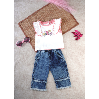 Trendy Top and Jeans For Baby Girls |004A-IF-G-TB-491
