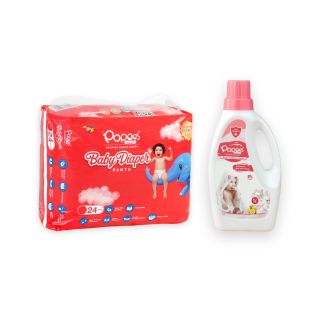 Combo of Diaper Pack 24 and Fabric Wash