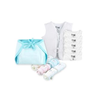 Jhabla Front Knot (White) and Nappies Combo - Set of 6 - 1-3 M