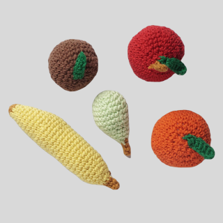 Fruits Handmade Soft Toys - 100% Cotton Knitted for Babies