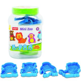 Fundough Funskool Jar Mini Zoo, Multicolour, Contains Fun Dough with Four Cutters of Animals Like Penguin, Monkey, Lion and Bear, Dough, Toy, Shaping, Sculpting