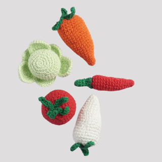 Vegetables Handmade Soft Toys - 100% Cotton Knitted for Babies