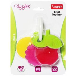 Funskool Giggles, Fruit Teether , Teether for Babies to soothen their gums, Easy to Grasp,hold and chew, 3 months & above, Infant Toys