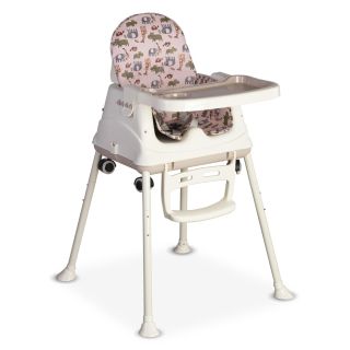 LuvLap 4 in1 High Chair for Baby/Kids, Toddler Feeding Booster Seat with Wheels, 3 Height adjustments, with Cushion, 6 Month to 3 Years, Portable (Pink)