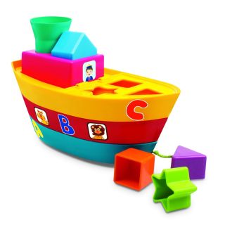 Giggles - Stack A Boat, 2 In 1 Pull Along Toy, Walking, Shape Sorting,Pretend Play, 18 Months & Above, Infant And Preschool Toys (Multicolor), 1 Pcs