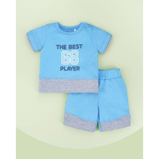 Athol Cotton Top And Shorts For Baby Boy - Dark Blue