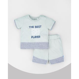 Athol Cotton Top and Shorts for Baby Boys - Sea Foam
