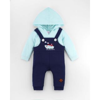 Azim Full Sleeve Dungaree for Baby Boy | Winter Collection | Medieval Blue