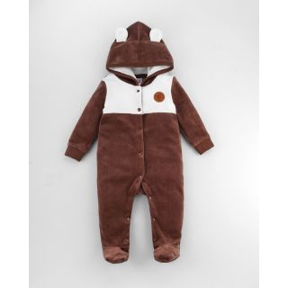 Barza Full Sleeve Sleepsuit for Baby Girl | Winter Collection | Cappuccino
