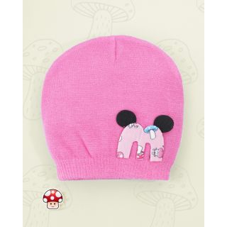 Mushroom Printed Cap for Unisex -Pink| Winter Caps