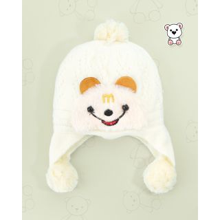 Cute Teddy Bear Cap For Unisex - Ivory | Winter Caps
