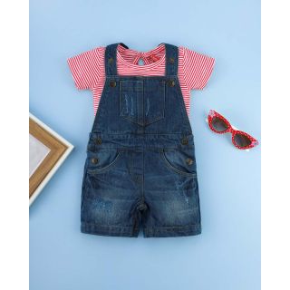 Ella Denim Dungaree with Tees for Baby Girl 