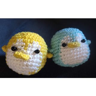 Crochet Penguin Soft Toy Pack of 2 Handmade Soft Toys - 100% Cotton Knitted for Babies