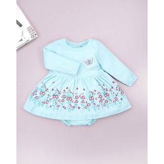 Konica Full Sleeve Frock and Bloomers For Baby Girls-Blue