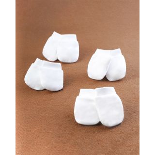 Organic Cotton White Mittens Set of 4