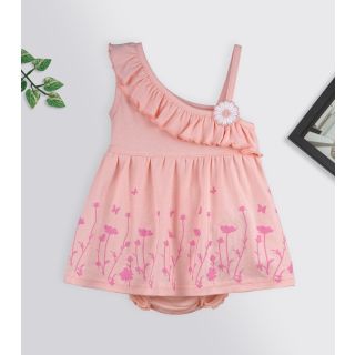 Juliet Sleeveless Frock and Panties for Girls-Pink