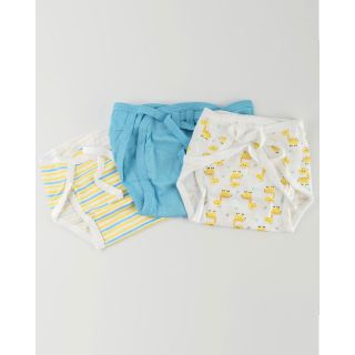 Organic Cotton Nappies for Newborns-Yellow, Blue, White (3 in 1 Pack)|1-3M