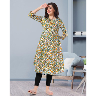 Blossoming Elegance Floral Cotton Maternity Kurtis | Pomees PW-375