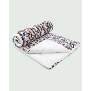 Teddy Bear Printed Quilted Blankets For Babies - Brown | Winter Collection