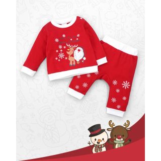 Newborn T-Shirt and Pants For Baby Boys Christmas Collection| RUDOLPH