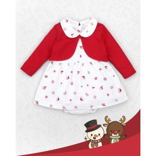Sento Gorgeous Full Sleeve Frock with Shrugs and Bloomer-Red | Christmas Collection