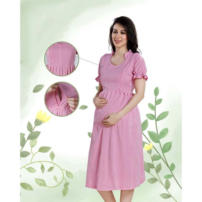 Buy Negen Cotton Maternity Dresses for Women with Feeding Zip - Floral  feeding Maternity Gown Kurti for Pregnant Women - Nursing Pre and Post  Pregnancy Wear Online at desertcartINDIA